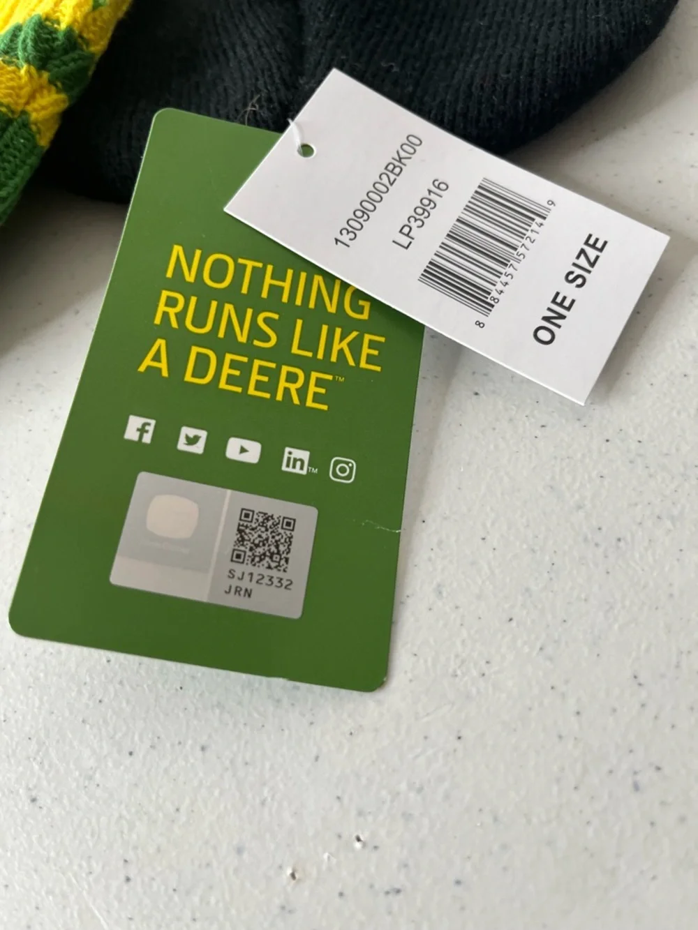John Deere men’s  Knit Beanie Duo - Green, Yellow & Black